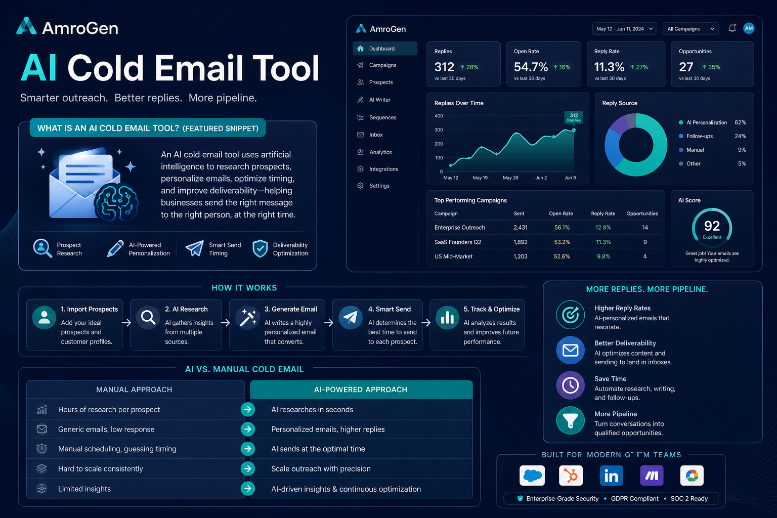 ai cold email tool infographic explaining What is an AI Cold Email Tool? (Featured Snippet)