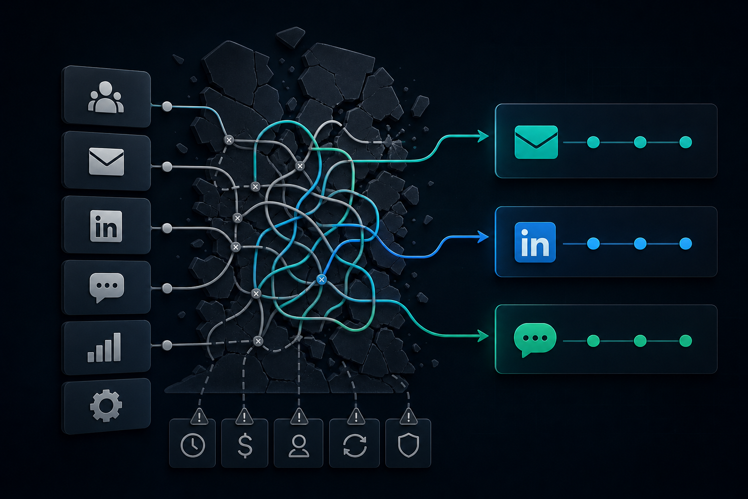 linkedin email sms outreach tool infographic explaining SERP Analysis & Market Context: The Content Gap