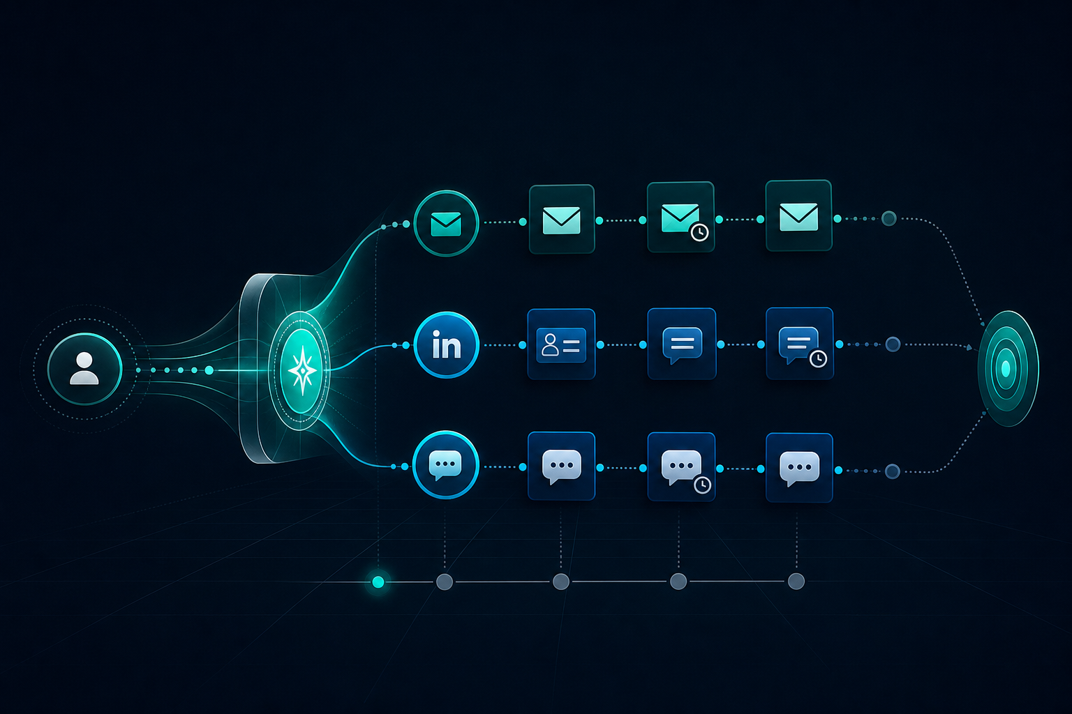 linkedin email sms outreach tool infographic explaining The Core Problem: Tool Sprawl and Context Switching